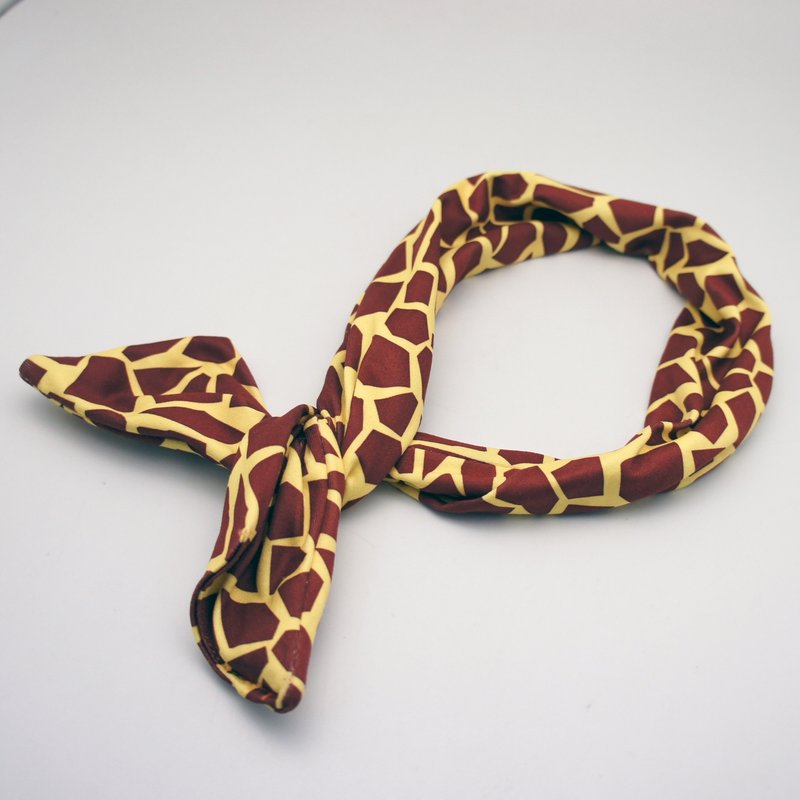 BLR 手工印花 手作发带 经典 长颈鹿 - 发饰 - 其他材质 黄色