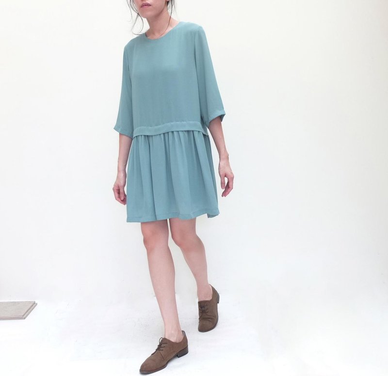 海洋蓝绿色层次娃娃装 - 洋装/连衣裙 - 其他材质 