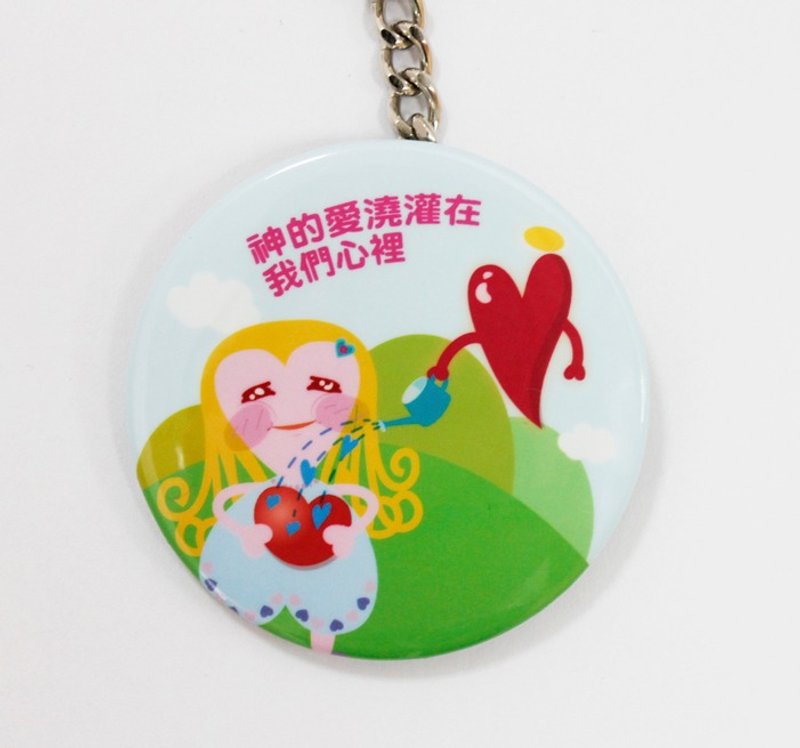 化妆镜钥匙圈-福音系列-罗马书 圣经经文 - 钥匙链/钥匙包 - 其他金属 灰色