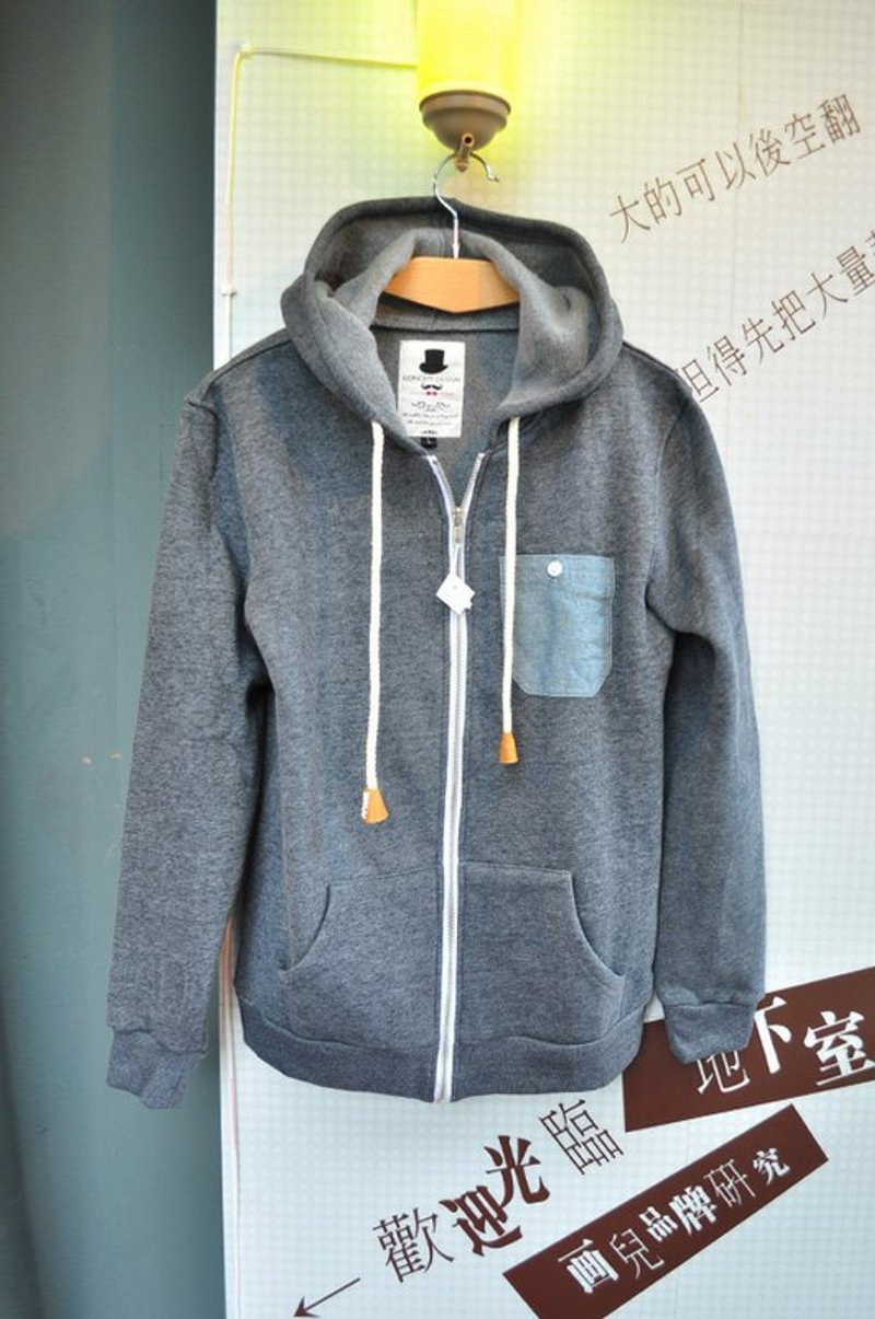 简单就好．专长是放空口袋帽T(灰) - 女装休闲/机能外套 - 其他材质 灰色