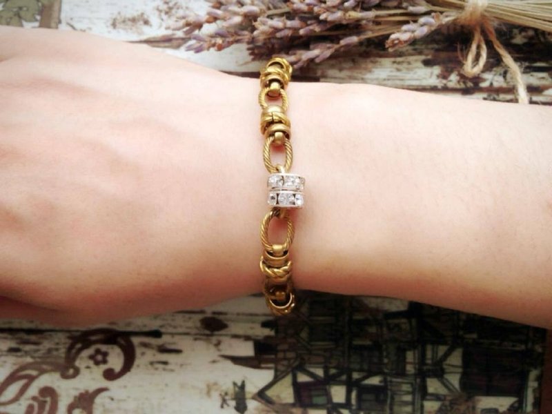 克卜勒~黄铜/水钻 造型手链 - 手链/手环 - 其他材质 