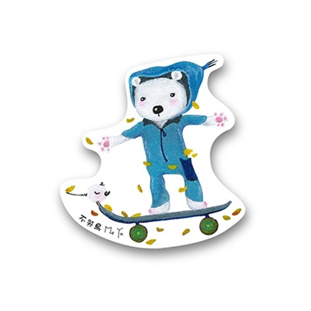 厚质防水贴纸-帽T熊。let's go!。 - 贴纸 - 纸 蓝色