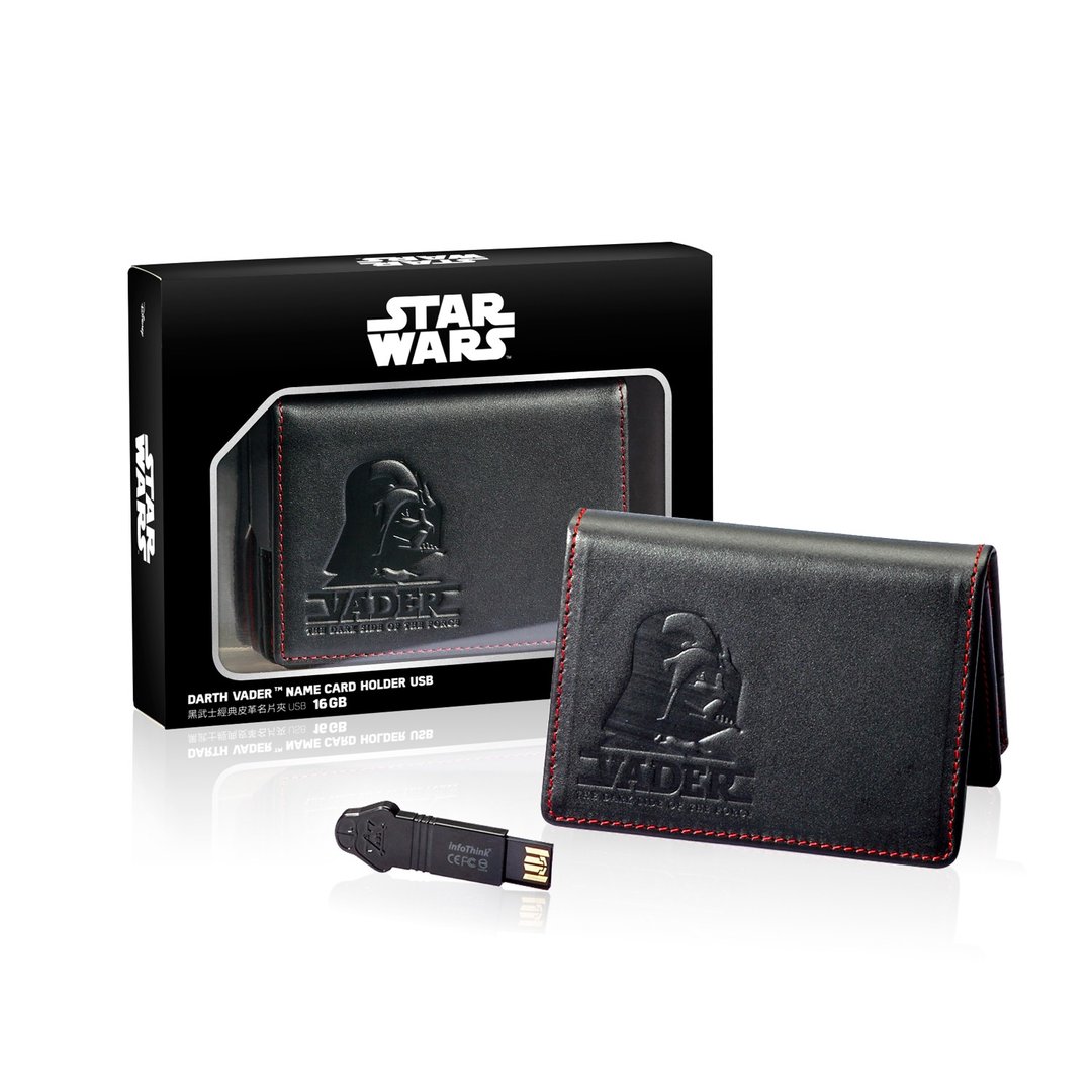 InfoThink STARWARS 星际大战 黑武士经典皮革名片夹USB 16GB - 名片架/名片座 - 真皮 黑色