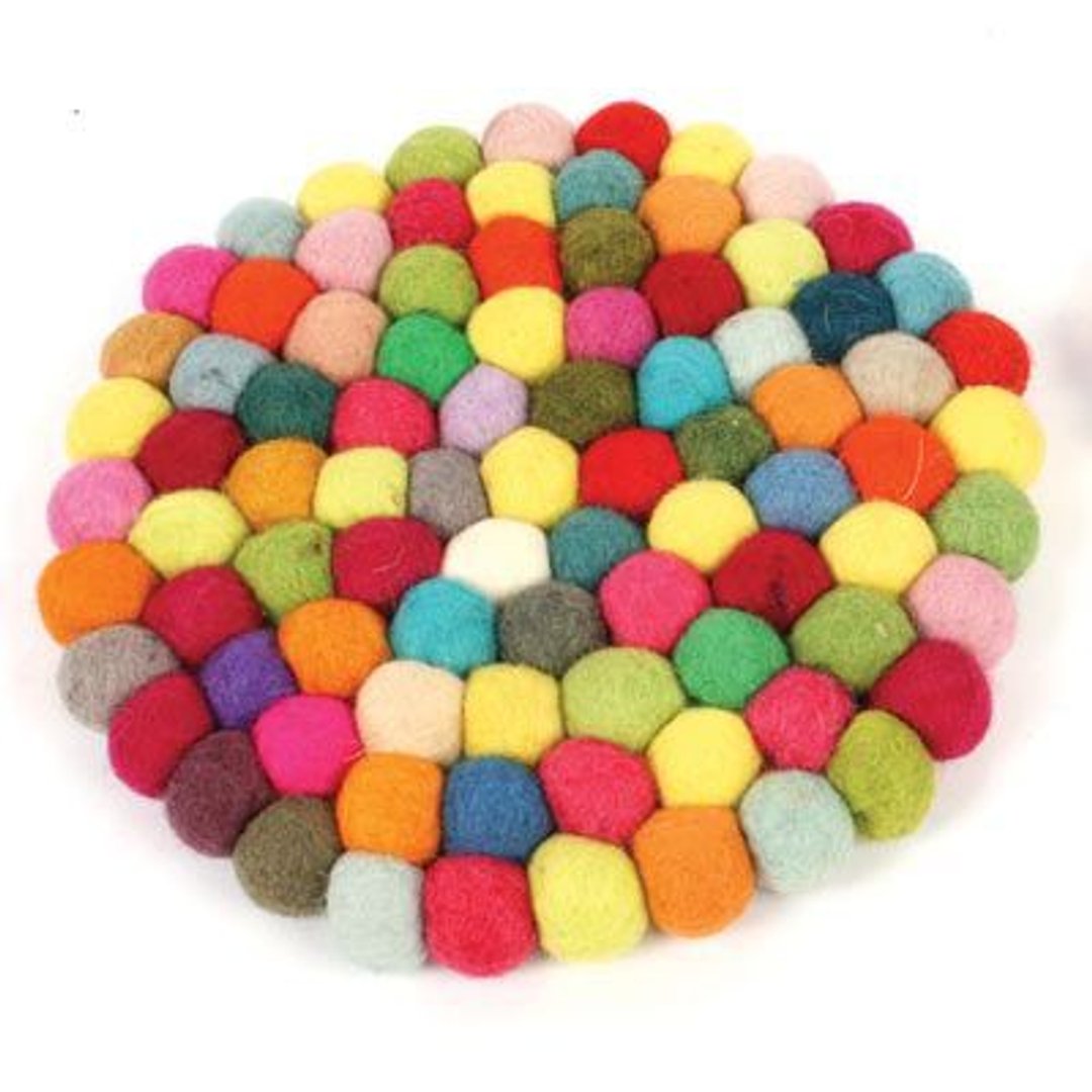 Bubble table mat 31cm diameter 羊毛球餐垫 - 杯垫 - 羊毛 