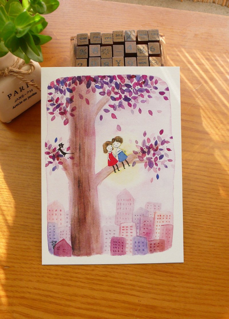 月光下  明信片 - 卡片/明信片 - 其他材质 紫色