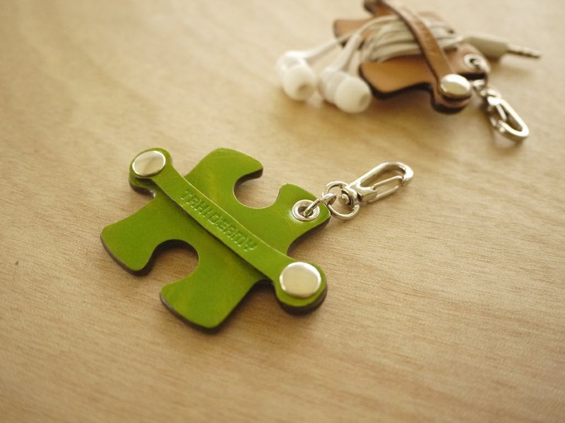 拼图卷线器-绿色 - 卷线器/电线收纳 - 真皮 