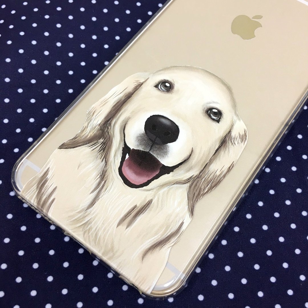 香港原创设计 手绘金毛寻回犬图案 iPhone X,  iPhone 8,  iPhone 8 Plus, iPhone 7, iPhone 7 Plus, iphone 6/6S , iphone 6/6S PLUS, Samsung Galaxy Note 7 透明手机壳 - 手机壳/手机套 - 塑料 透明