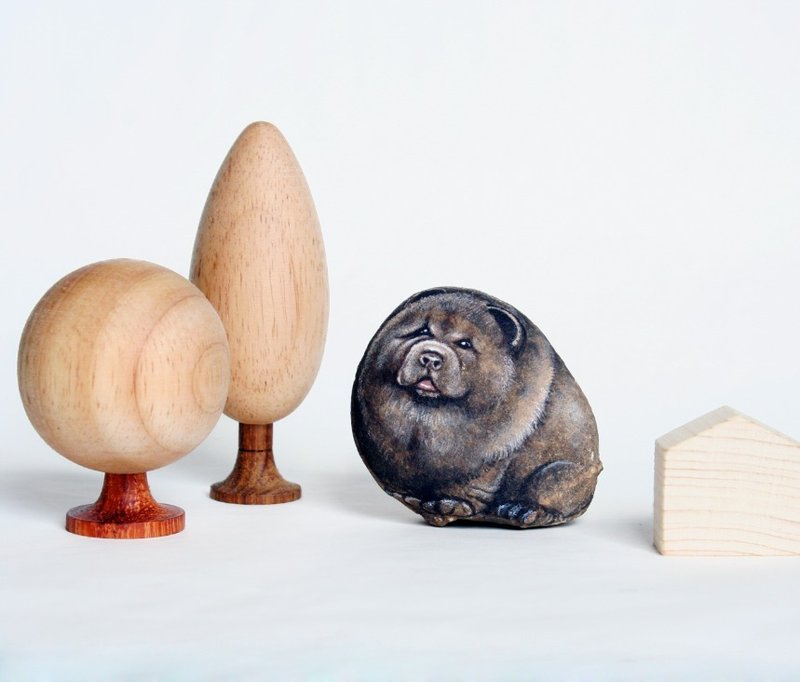 松狮犬石头插画 - 植栽 - 植物．花 灰色