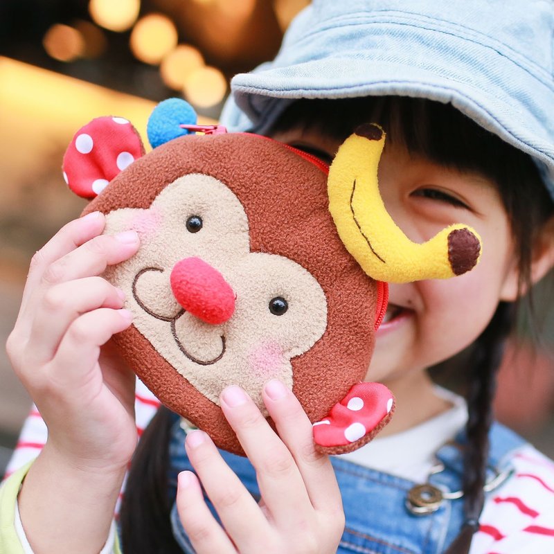 《Balloon》零钱包-香蕉猴 - 零钱包 - 其他材质 咖啡色