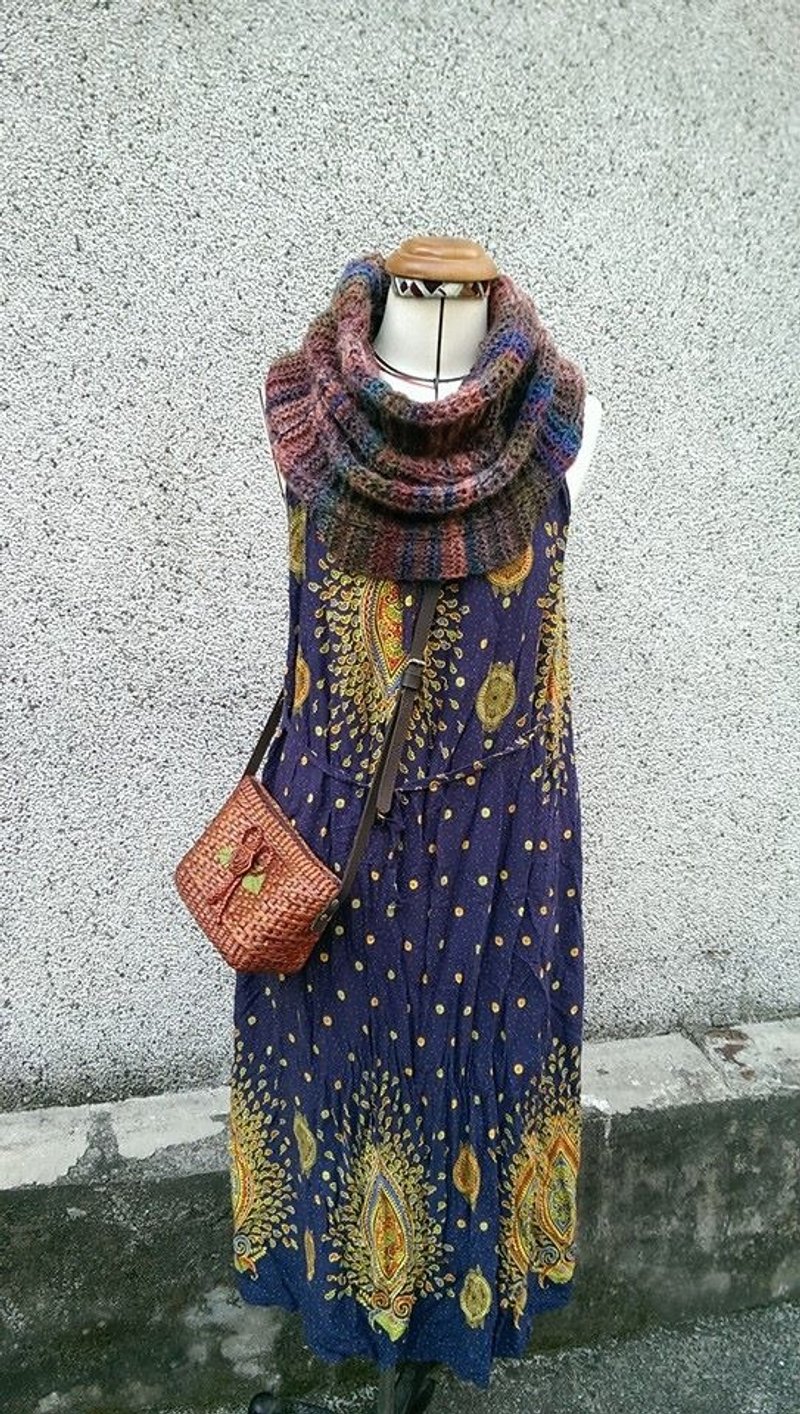 Lan毛线围脖(大地民族渐层) - 丝巾 - 其他材质 咖啡色