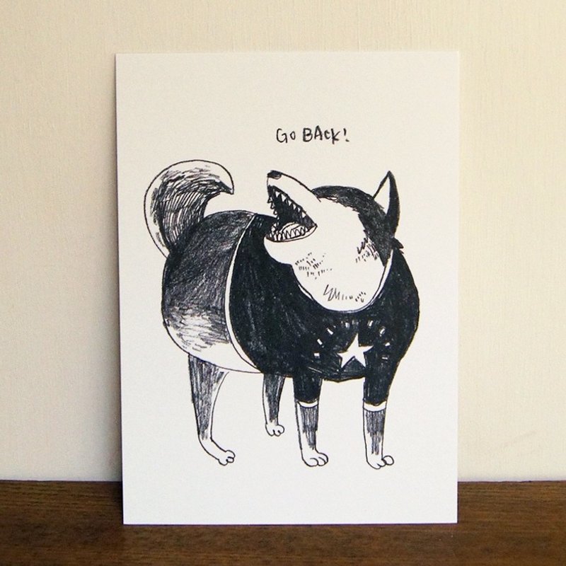 动物明信片 怒吼狗 - 卡片/明信片 - 纸 白色