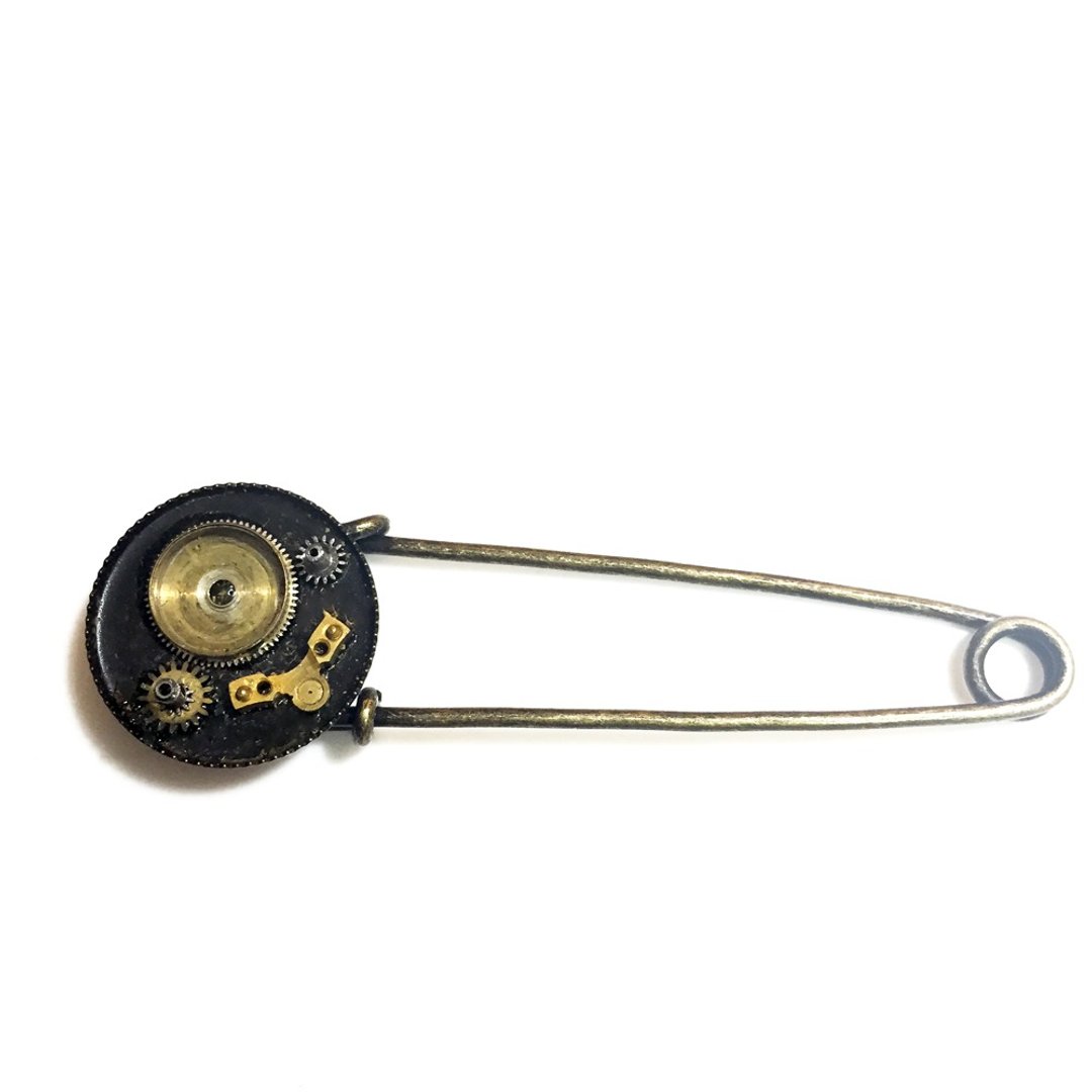 Steampunk蒸汽庞克风格 披风别针Pin Sencond - 胸针 - 其他金属 金色