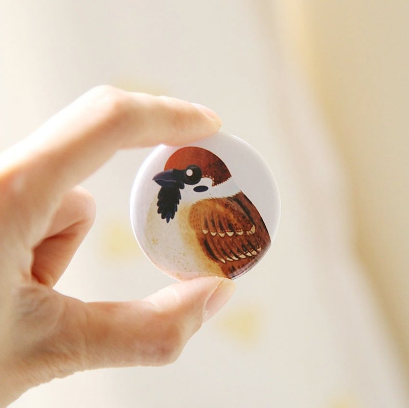 鸟儿徽章 / 胸章 - 徽章/别针 - 其他金属 咖啡色