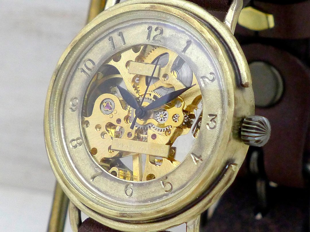 Handcrafted Watch HandCraftWatch Manual winding Brass JUMBO BHW059 Arabian GD / BR - 女表 - 铜/黄铜 金色