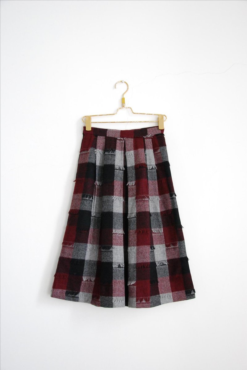 格纹毛料古着裙 - 裙子 - 其他材质 