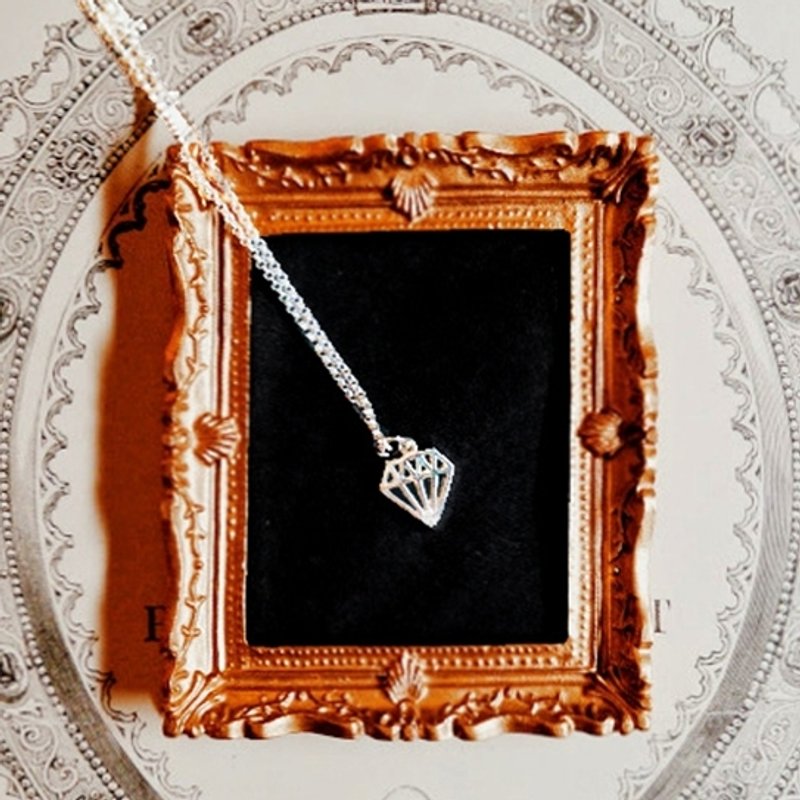 镂空钻石纯银项链 - 项链 - 其他金属 