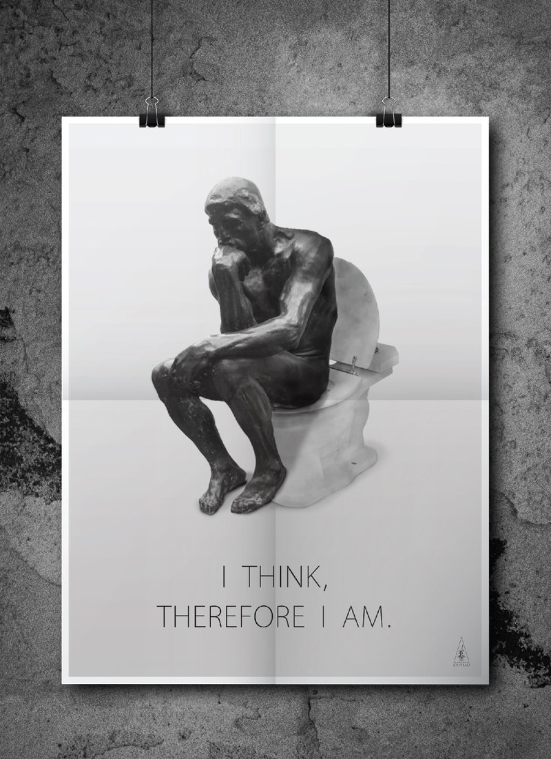 L'appeso倒吊人 我思故我在大海报 - 墙贴/壁贴 - 纸 灰色