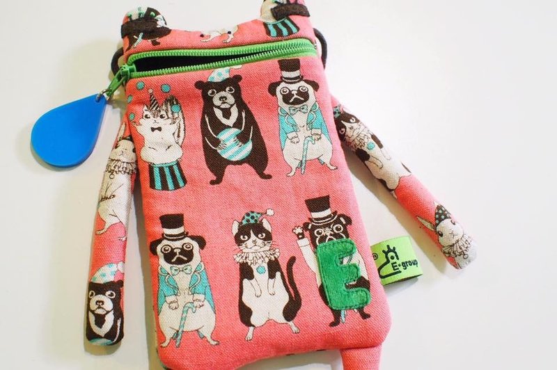 E*group 阿蛙口水包 马戏团（粉橘） iphone6＋. i7+   手机袋 青蛙 熊 - 其他 - 棉．麻 粉红色