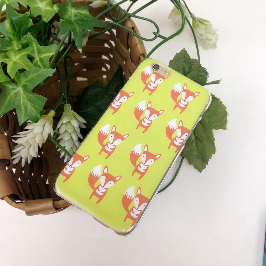 香港原创设计 森林的朋友-狐狸先生 iPhone X,  iPhone 8,  iPhone 8 Plus,  iPhone 7, iPhone 7 Plus, iphone 6/6S , iphone 6/6S PLUS, Samsung Galaxy Note 7 透明手机壳 - 手机壳/手机套 - 塑料 绿色