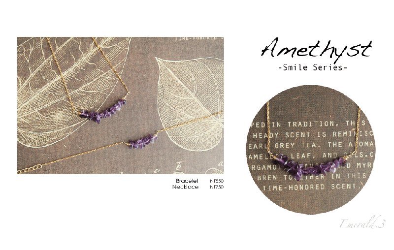 【Emerald.3】紫水晶微笑了项链手链组 - 项链 - 宝石 紫色