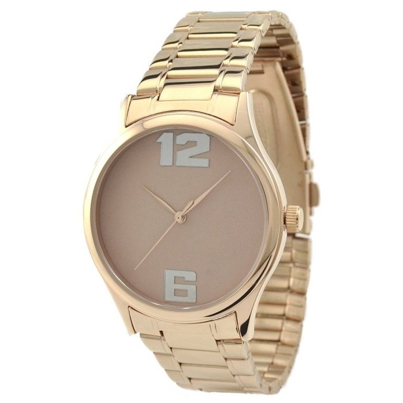 玫瑰金大数字配钢带手表1 - 其他 - 其他金属 卡其色