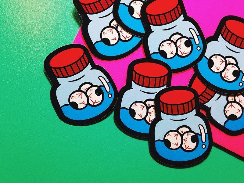 眼药水 / 贴纸 - 贴纸 - 防水材质 蓝色