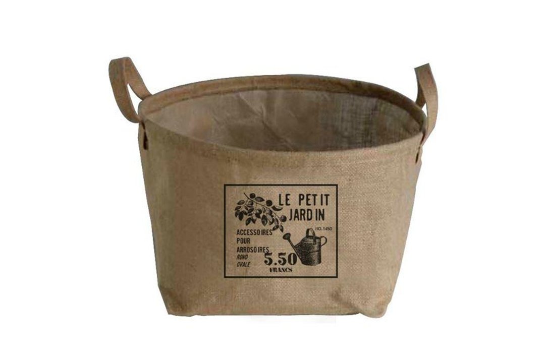 Fill in the Blank”天然麻织布家饰系列 - 乡村提把式麻织长型置物篮 M - LE PETIT JARDIN （法文：小花园） - 摆饰 - 其他材质 金色