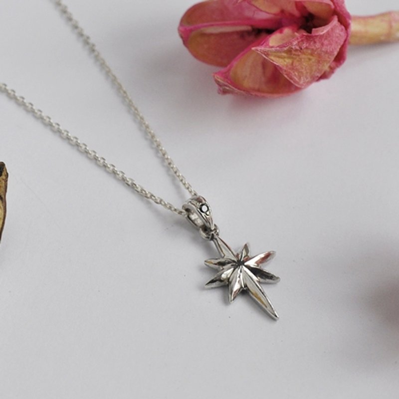 北极星项链 纯银 - 项链 - 纯银 灰色