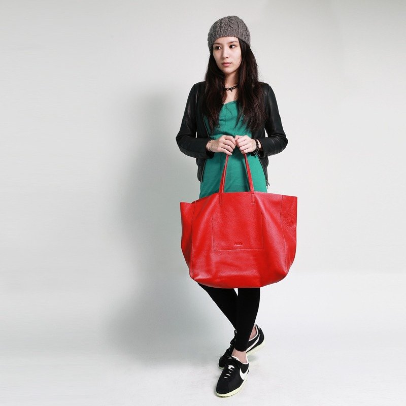 Passion 大方包红色 手提/肩背 - 手提包/手提袋 - 真皮 红色