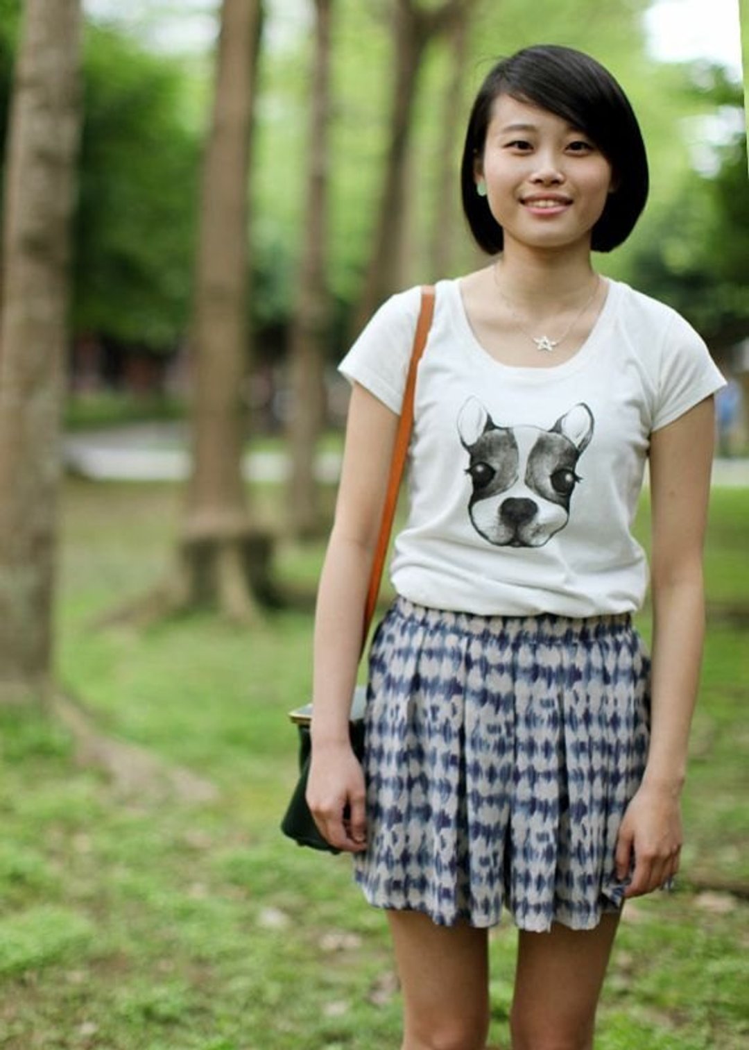 ::GeorgiaTsao:: 斗牛犬有机棉T-shirt S/M - 女装 T 恤 - 棉 白色
