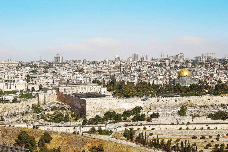 圣殿山。耶路萨冷---无框画 - 画框/相框 - 木头 