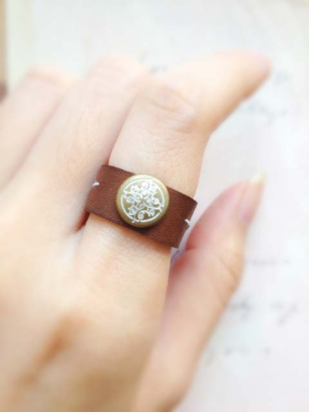 ﹉karbitrary﹉ ▲  ---Φ--- L.RING   情人节 礼物 - 戒指 - 真皮 咖啡色