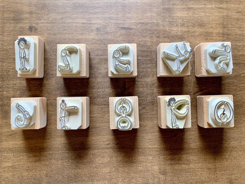 人体数字手工印章*橡皮擦印章*手工刻章 - 印章/印台 - 橡胶 卡其色