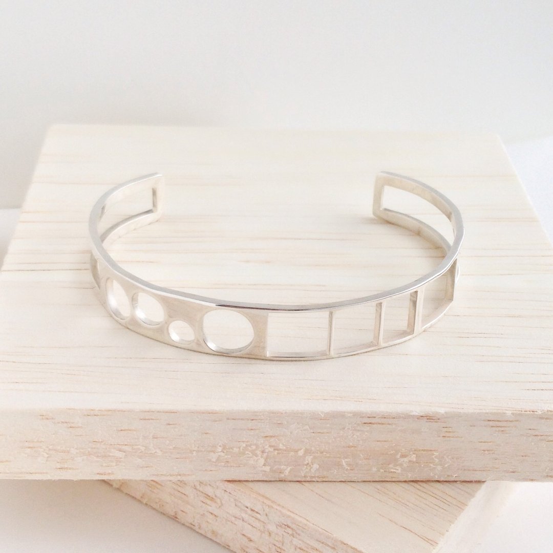 [Order production] bangle / Silver 950MIX design "nice greedy" - 手链/手环 - 其他金属 灰色