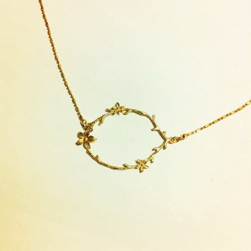 **DORCUS**立体枝芽项炼/黄铜/手工制/礼物 - 项链 - 其他金属 金色