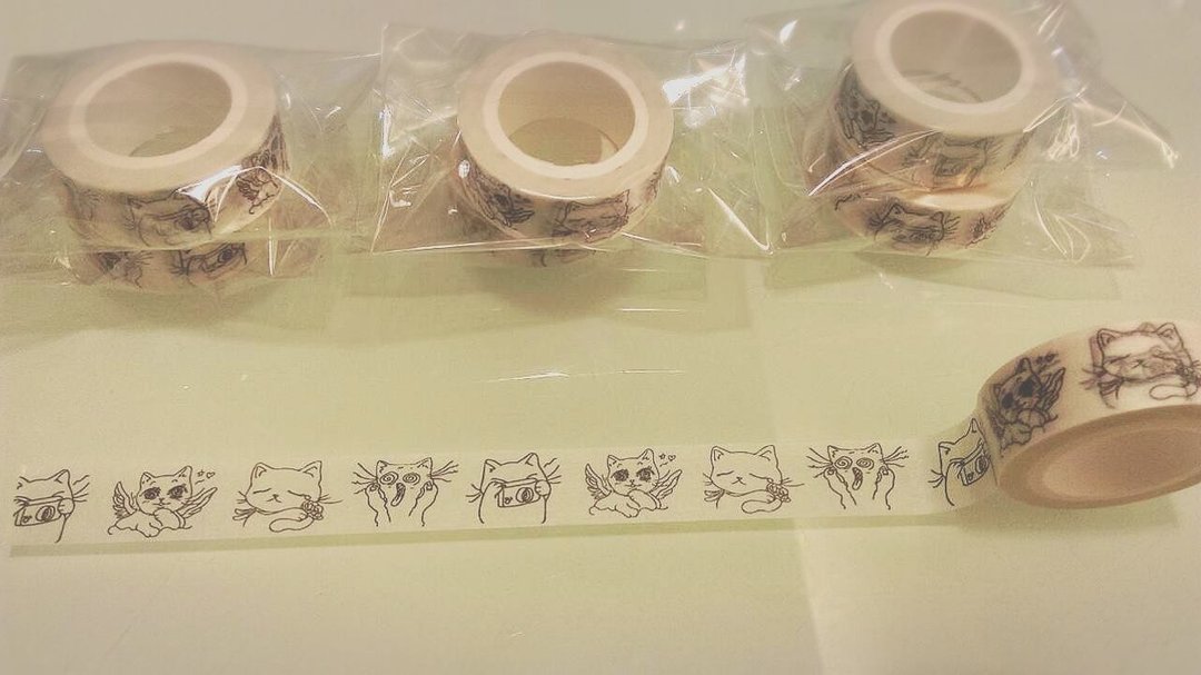 大卫画猫_David The Cat_设计师限量款纸胶带_猫咪异想世界Limited Edition1_15mm_10M 注意!此款有隐藏版的"猫呐喊"。售完为止。 - 纸胶带 - 纸 粉红色