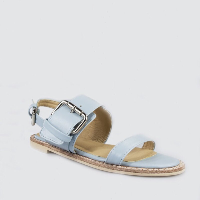 露脚背凉鞋 - 天空蓝色 - 男女凉鞋 - 真皮 蓝色