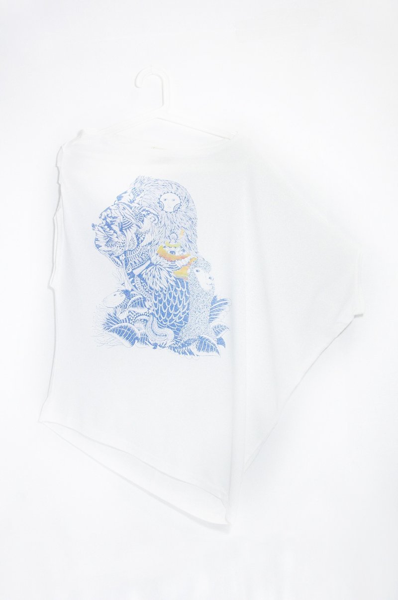 女装手感不规则棉质设计上衣 - 南美印地安人( 白 ) - 女装上衣 - 棉．麻 白色