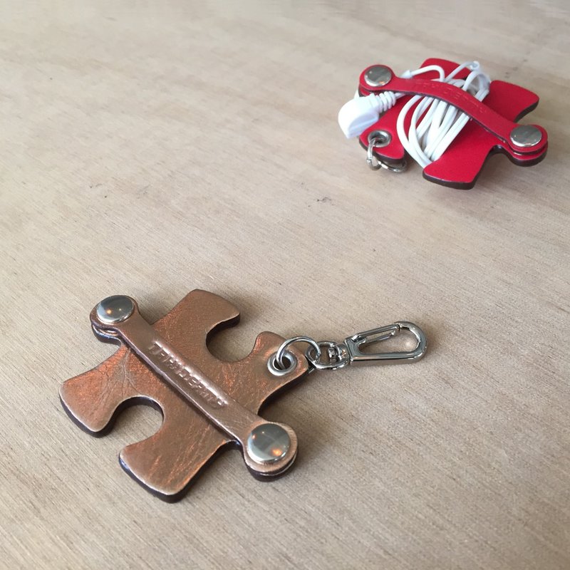 拼图卷线器-玫瑰金 - 其他 - 真皮 金色