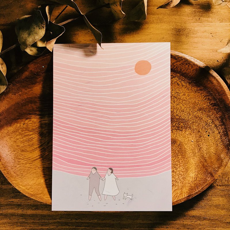 明信片-简单,就是幸福 - 卡片/明信片 - 纸 粉红色