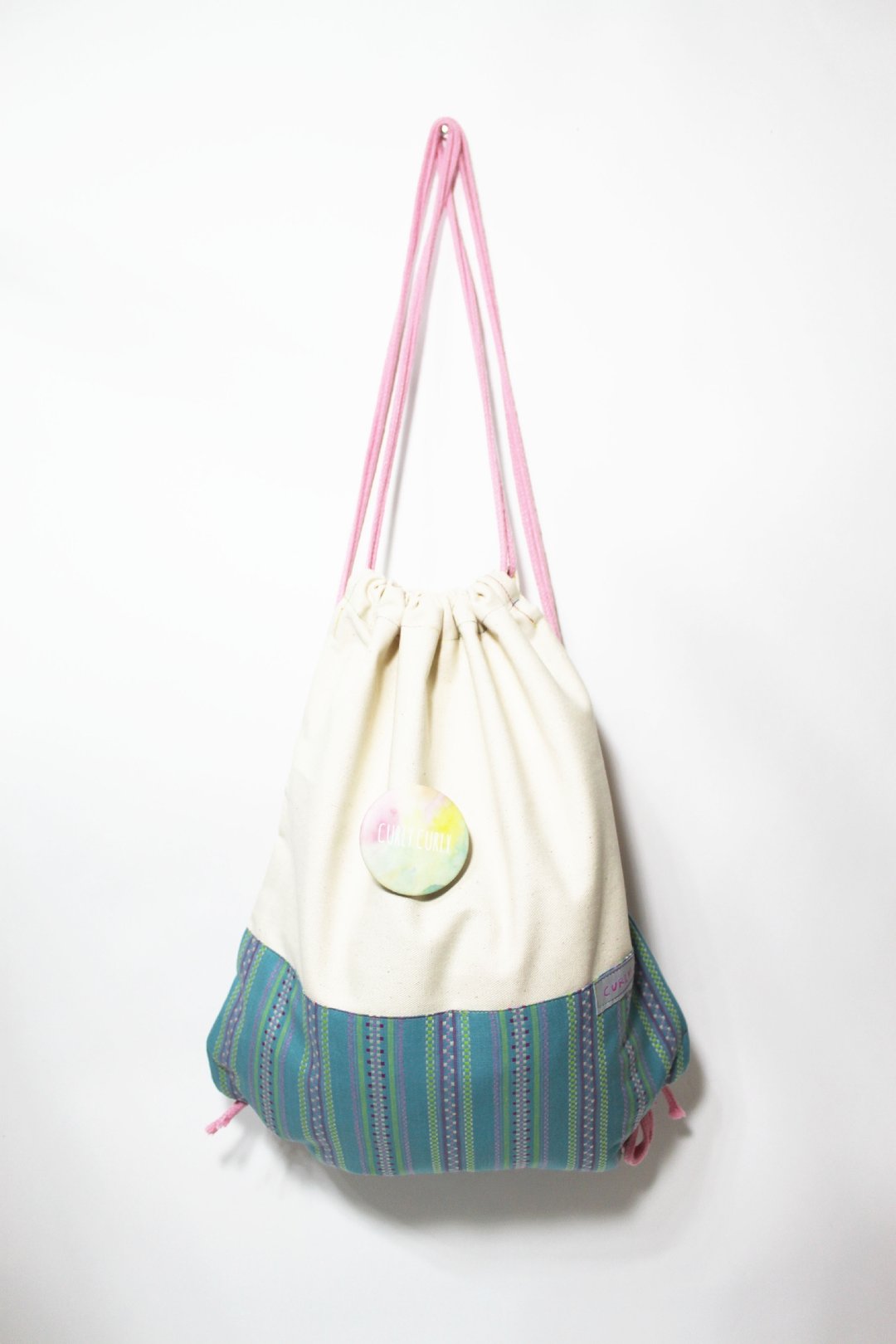 [CURLY CURLY] Pure Bags _The sea (附赠限定款别针一枚) - 束口袋双肩包 - 其他材质 蓝色