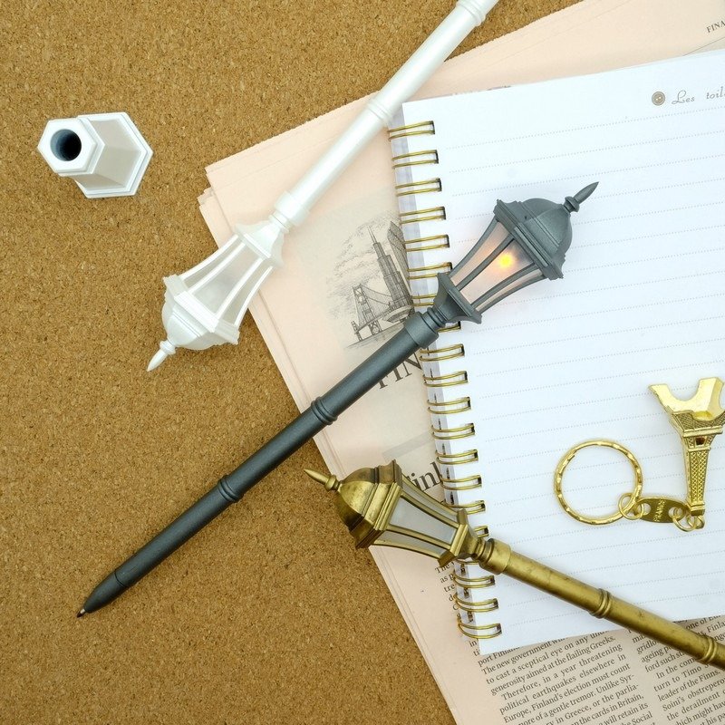 优雅经典组合-微型经典街灯笔(时尚黑+珍珠白+古典金) - 其他书写用品 - 塑料 多色
