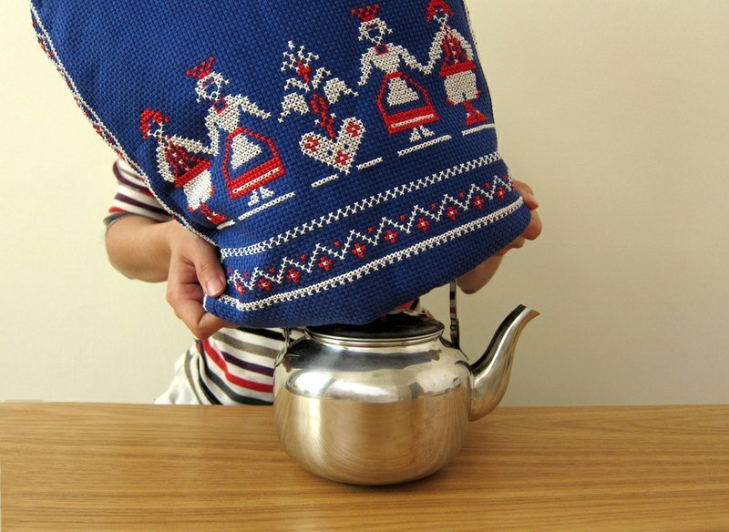 W-01-0034芬兰舞仲夏茶帽子 - 茶具/茶杯 - 其他材质 蓝色