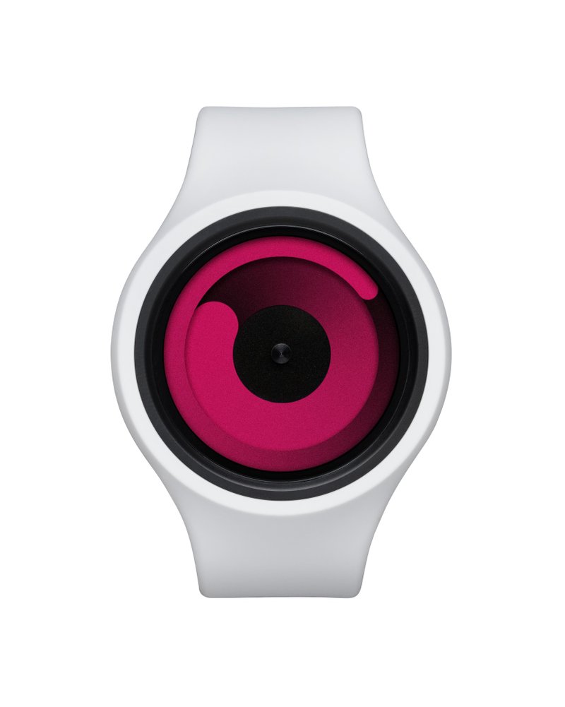 宇宙重力+系列腕表GRAVITY PLUS+ (雪白/粉红 , Snow / Magenta) - 女表 - 硅胶 白色