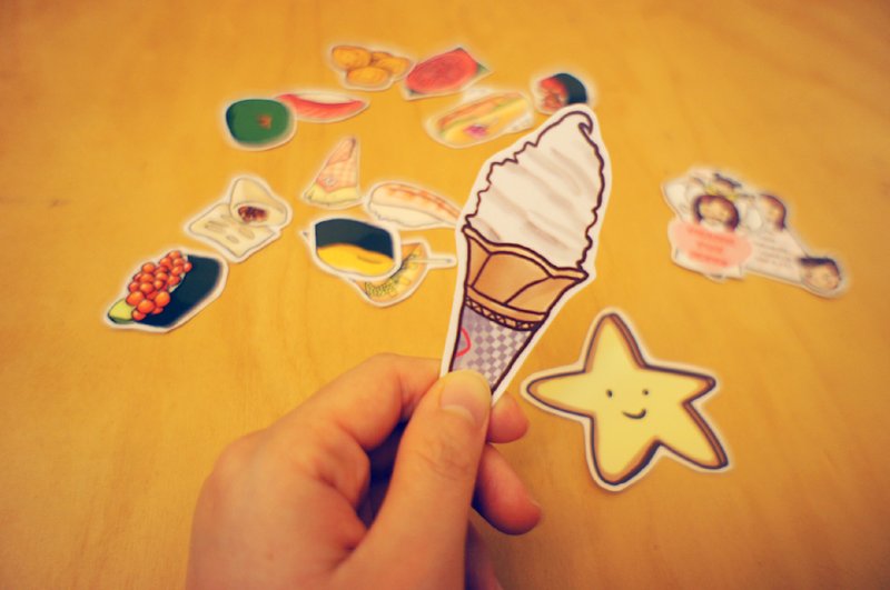 食物贴纸　五张一包 - 贴纸 - 纸 