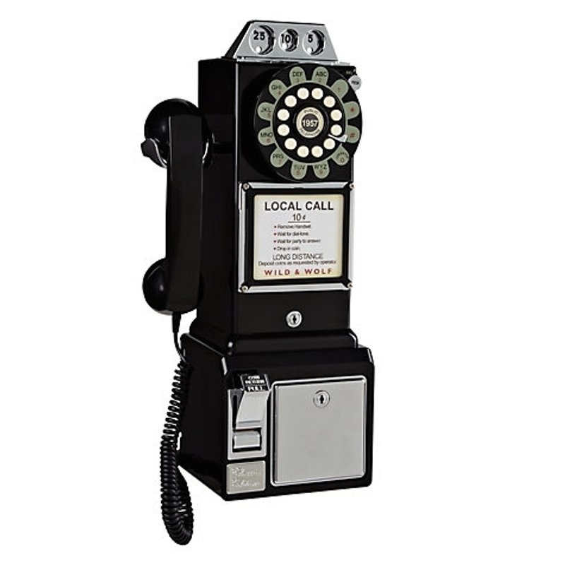 SUSS-英国进口1950年美式三投币孔复古电话/壁挂工业风-黑色现货 - 其他 - 塑料 黑色