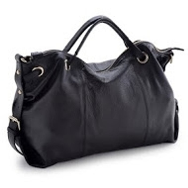 毕业礼物 La Poche Secrete 都会女孩的微笑包_黑_手提肩背牛皮包 - 手提包/手提袋 - 真皮 黑色