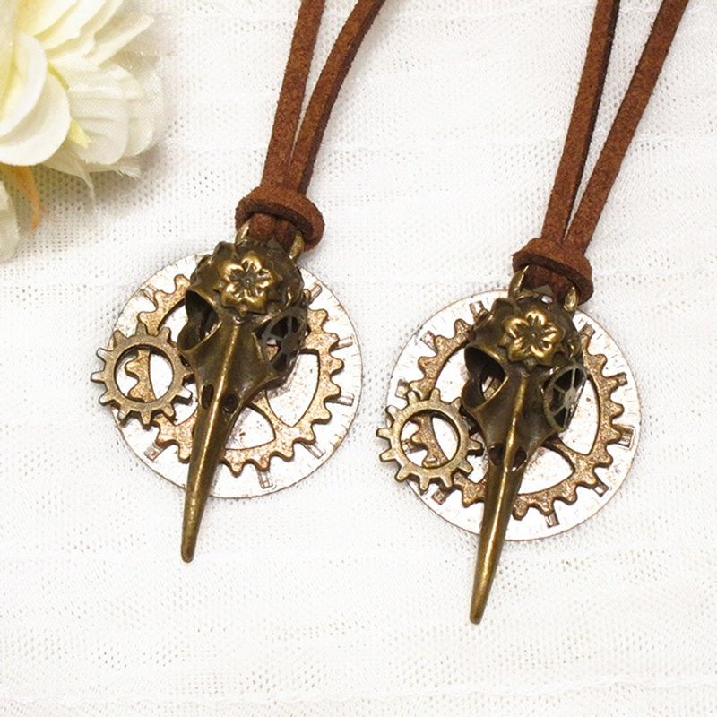 鸟骨与古钟项链_Steampunk - 项链 - 其他材质 咖啡色