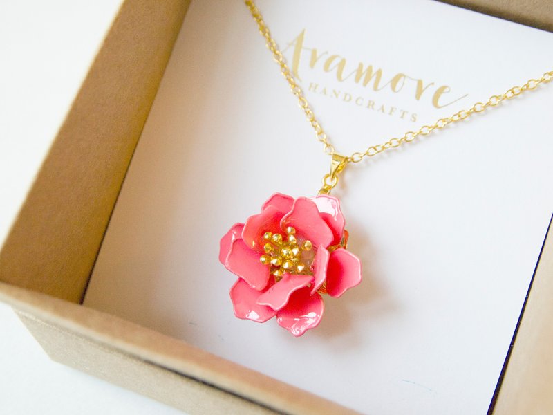 Aramore 立体单花吊坠颈链 - 颈链 - 其他材质 多色