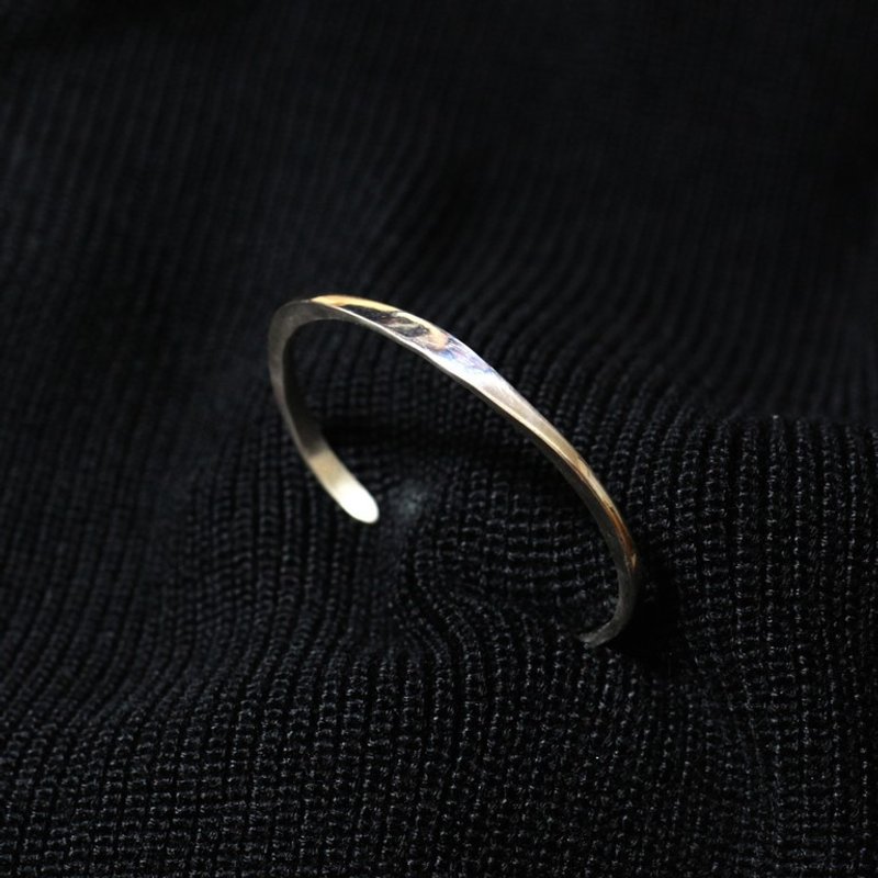 云语~《上弦月~开口手环》~手工打造·999纯银开口手环 - 手链/手环 - 其他金属 白色